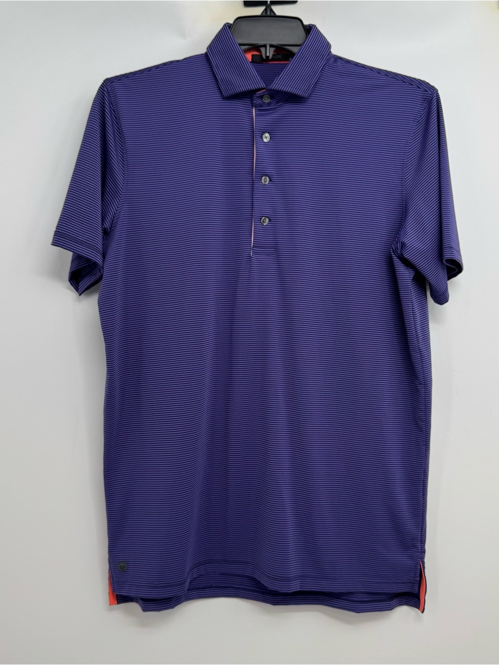 Greyson Golf Polo Shirt Men's M Purple Striped Stretch Short Sleeve